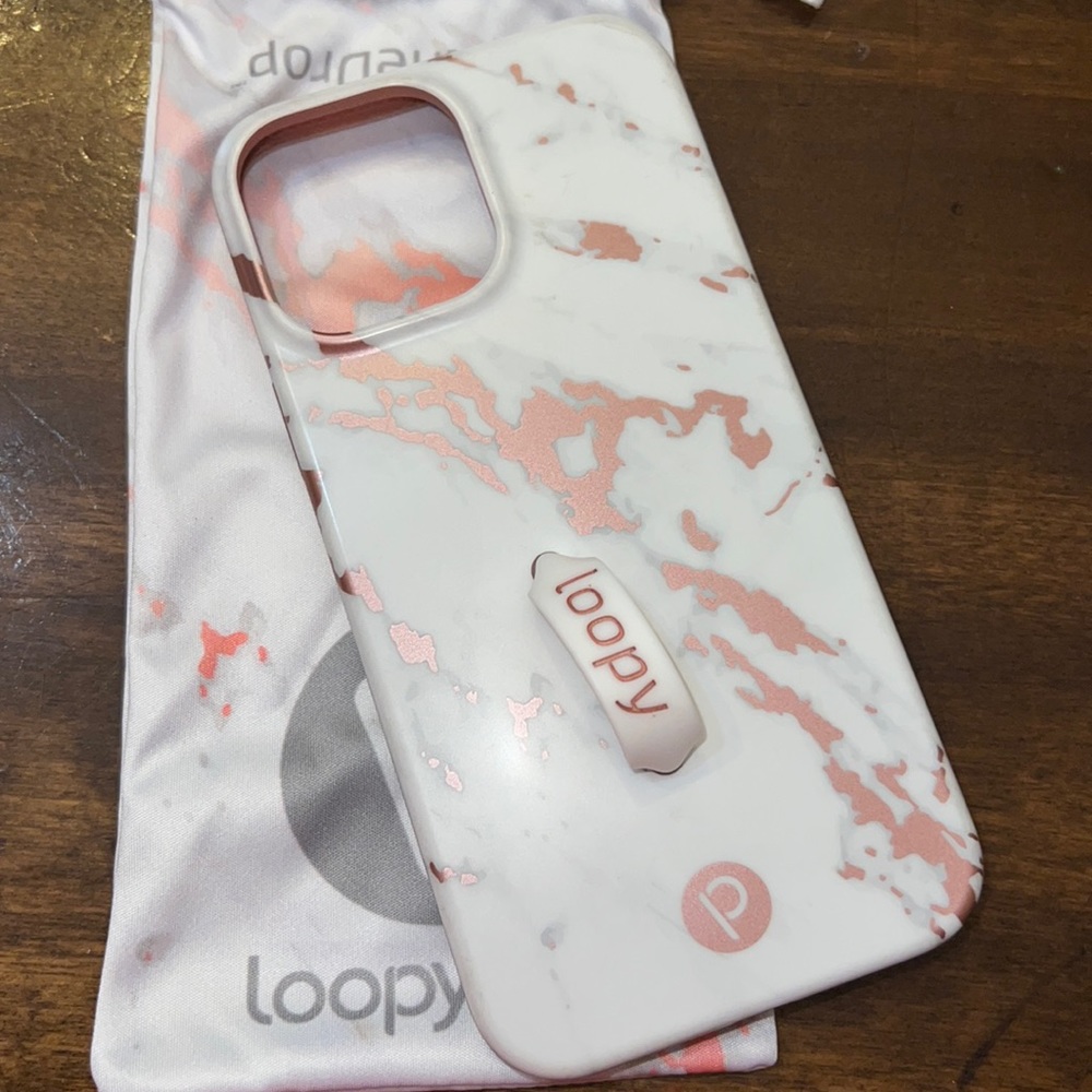 Loopy Rose Marble Metallic Iphone 13 ProMax Case